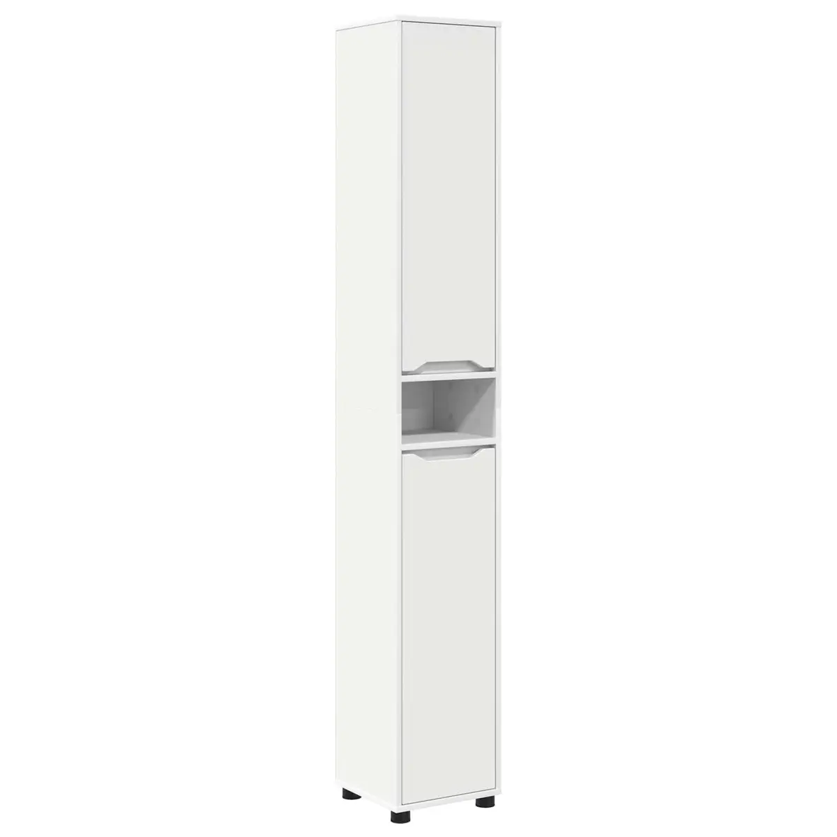 Bathroom Vanity Cabinet Engineered Wood 30.5 x 30 x 195 cm White Modern Storage Unit