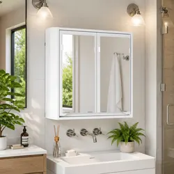 Versatile Wall-Mounted Mirror Cabinet for Bathroom Use