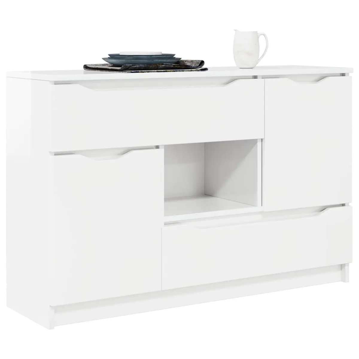 High Gloss White Sideboard for Home Organization