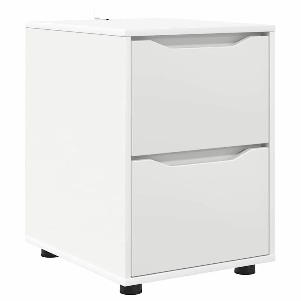 Storage Cabinet Engineered Wood 40 x 48 x 57 cm White Drawer Organiser Bedroom
