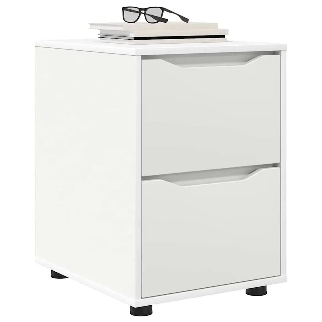 Storage Cabinet Engineered Wood 40 x 48 x 57 cm White Drawer Organiser Bedroom