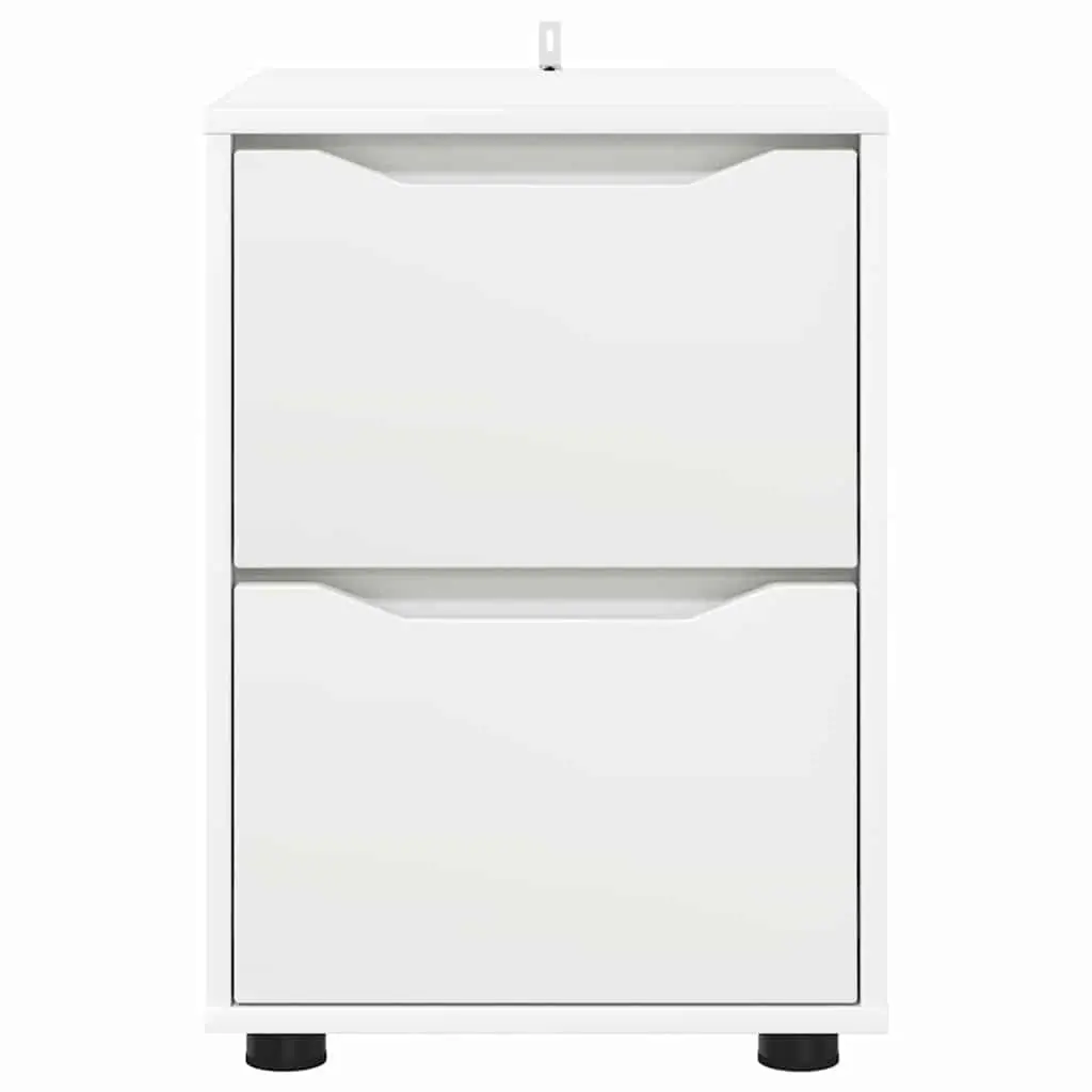 Storage Cabinet Engineered Wood 40 x 48 x 57 cm White Drawer Organiser Bedroom