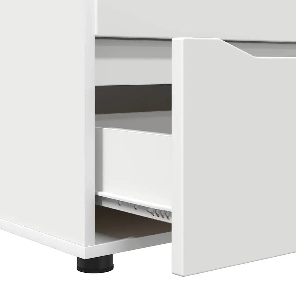 Storage Cabinet Engineered Wood 40 x 48 x 57 cm White Drawer Organiser Bedroom