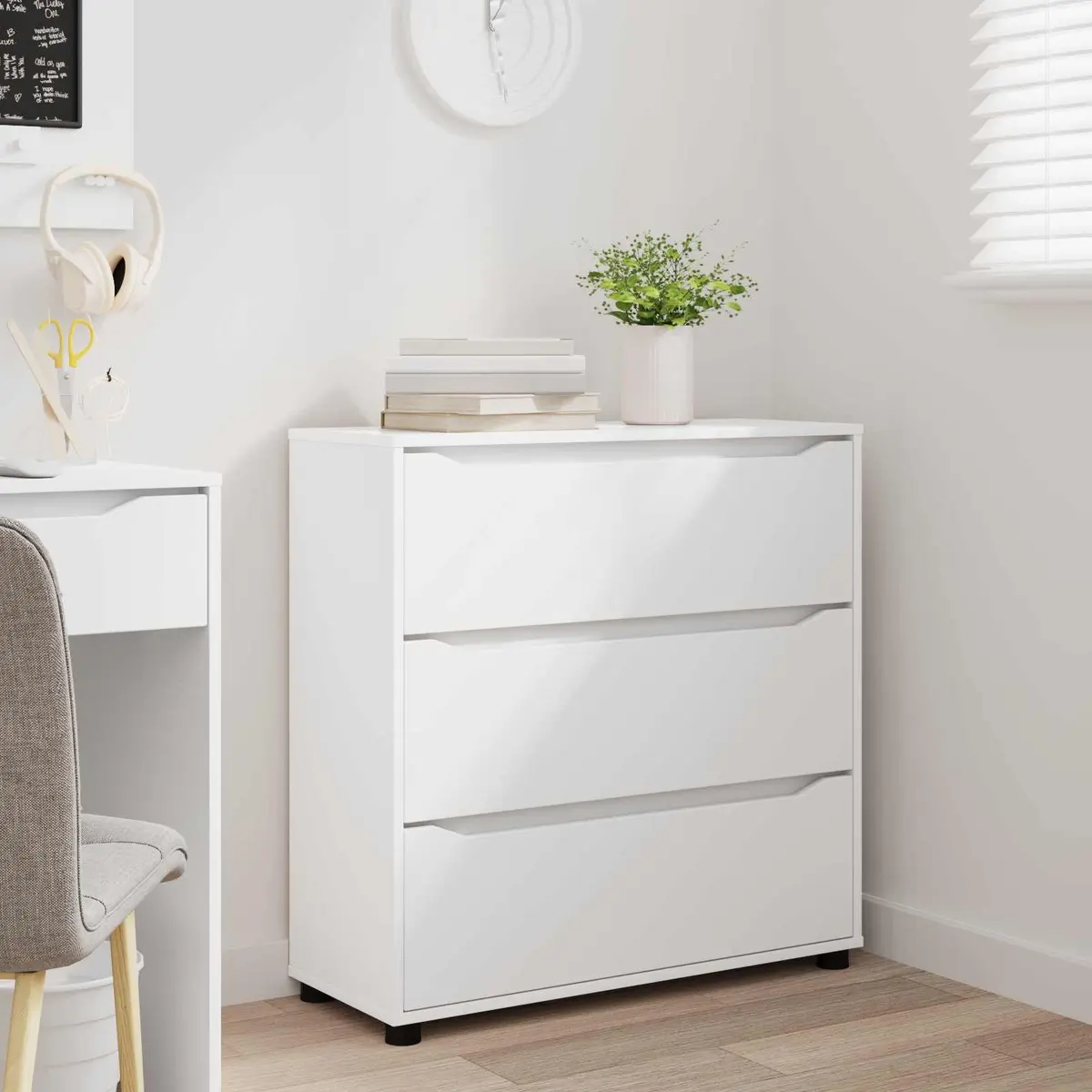 Storage Cabinet White 80 x 31 x 81 cm Engineered Wood Bedroom Living Room