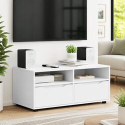Practical White TV Cabinet with Drawer for Everyday Use
