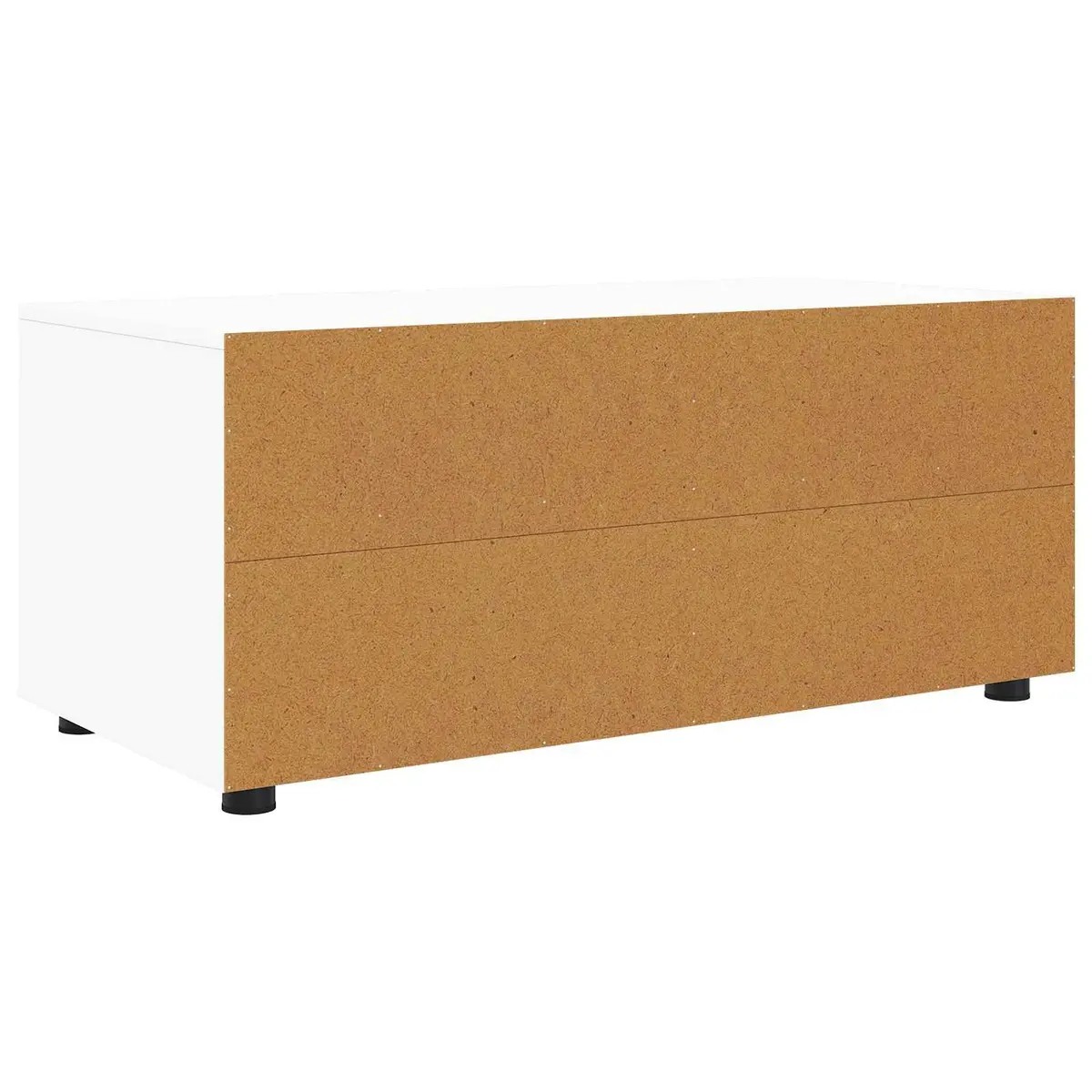 TV Stand Engineered Wood White 100x48x43cm Modern Storage Unit with Drawers and Shelves for Living Room Furniture