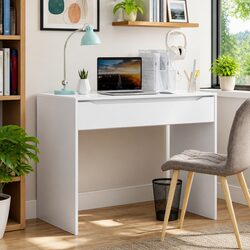 Versatile White Desk for Home Office and Study Needs