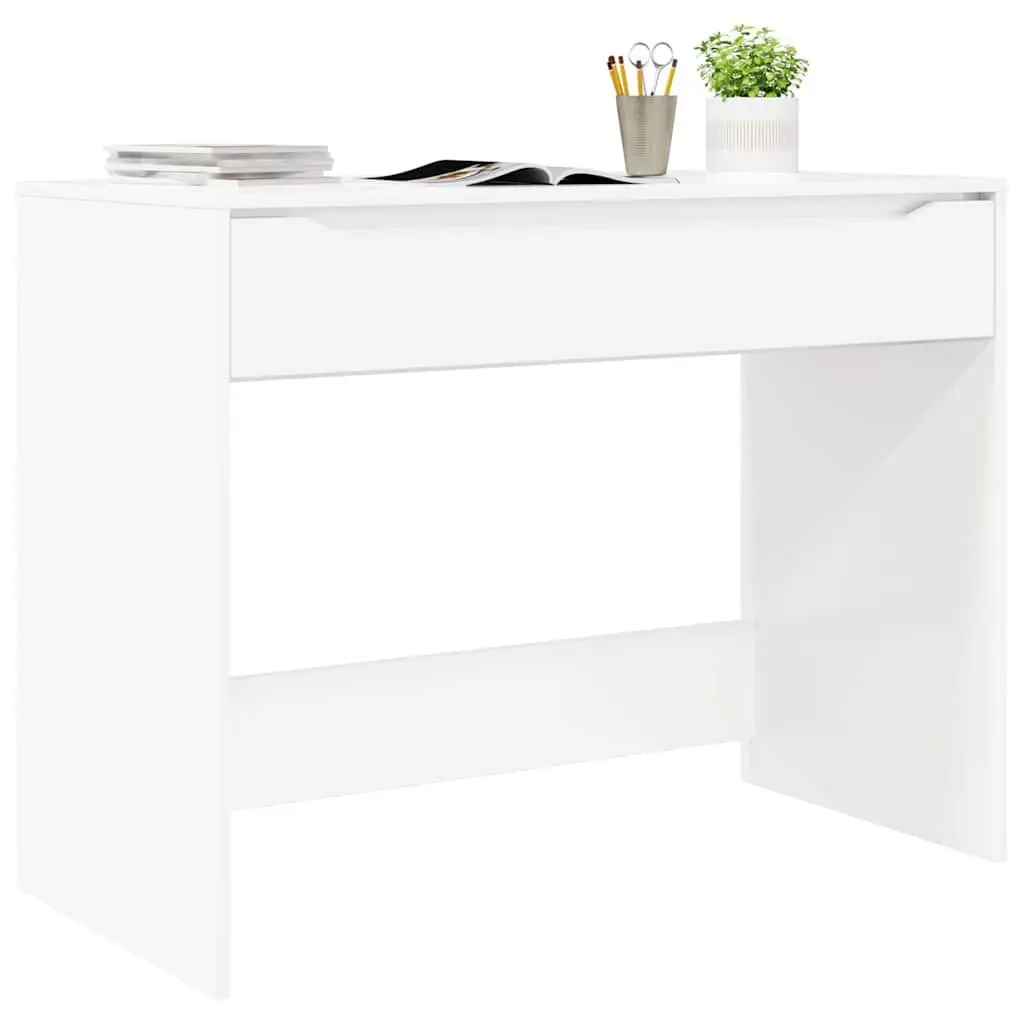 Engineered Wood Desk Rectangular 100cm High Gloss White