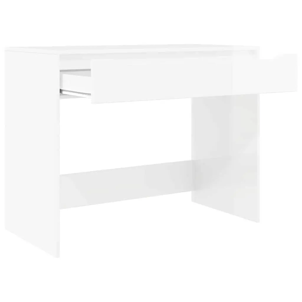 Engineered Wood Desk Rectangular 100cm High Gloss White