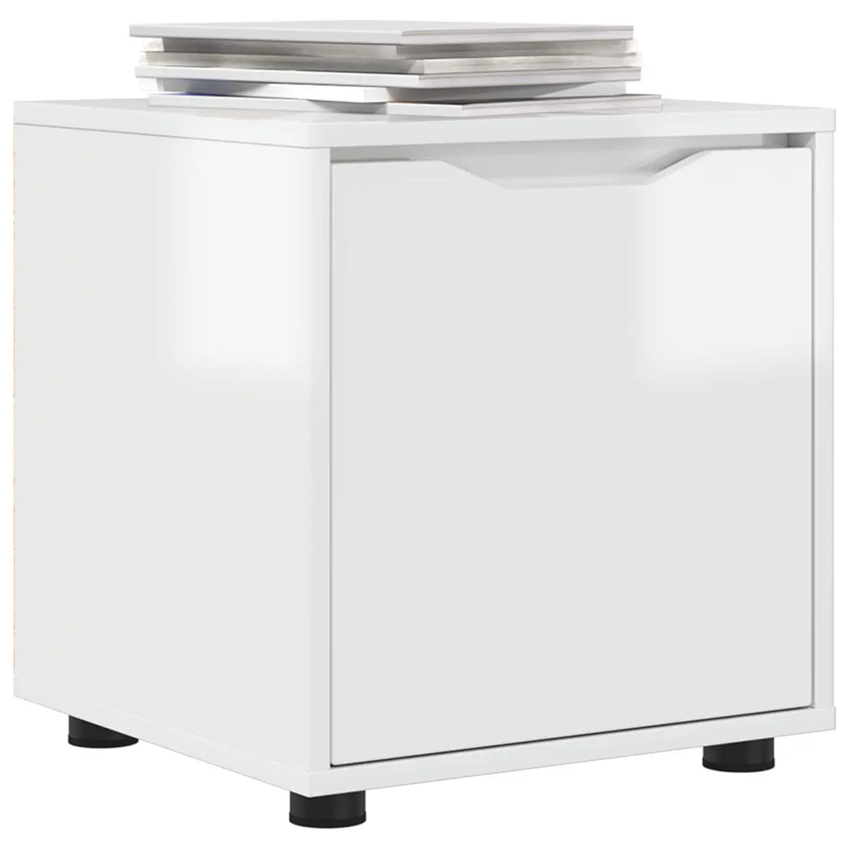 Bathroom Cabinet Engineered Wood High Gloss White Minimalist Organiser 40.5x40x44cm