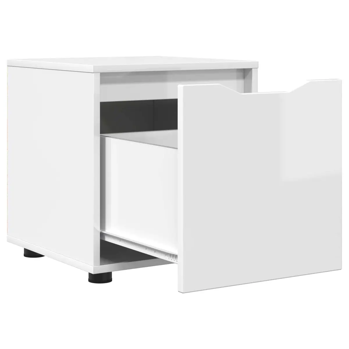 Bathroom Cabinet Engineered Wood High Gloss White Minimalist Organiser 40.5x40x44cm