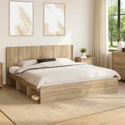 Versatile Brown Headboard with Sturdy Vertical Slats