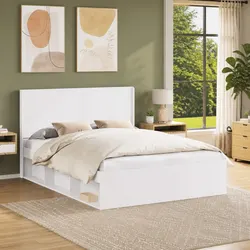 Versatile White Engineered Wood Headboard for Any Space