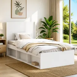 Functional White Engineered Wood Headboard for Any Bedroom