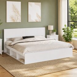Versatile White Headboard for Bedroom Use