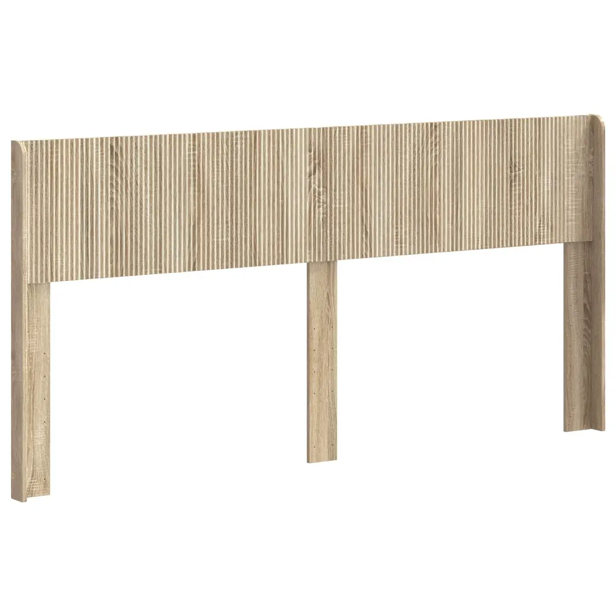 Headboard Brown Engineered Wood Bedroom Furniture Vertical Slat Design Modern