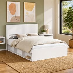 Functional White Headboard with Vertical Slats for Any Bedroom