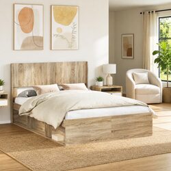Sonoma Oak Headboard for Modern Bedroom Setup
