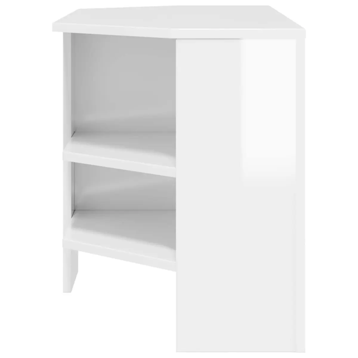 Corner TV Cabinet Engineered Wood Compact High Gloss White