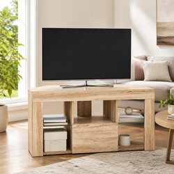 Versatile Wall-Mounted Grey Corner LED TV Cabinet