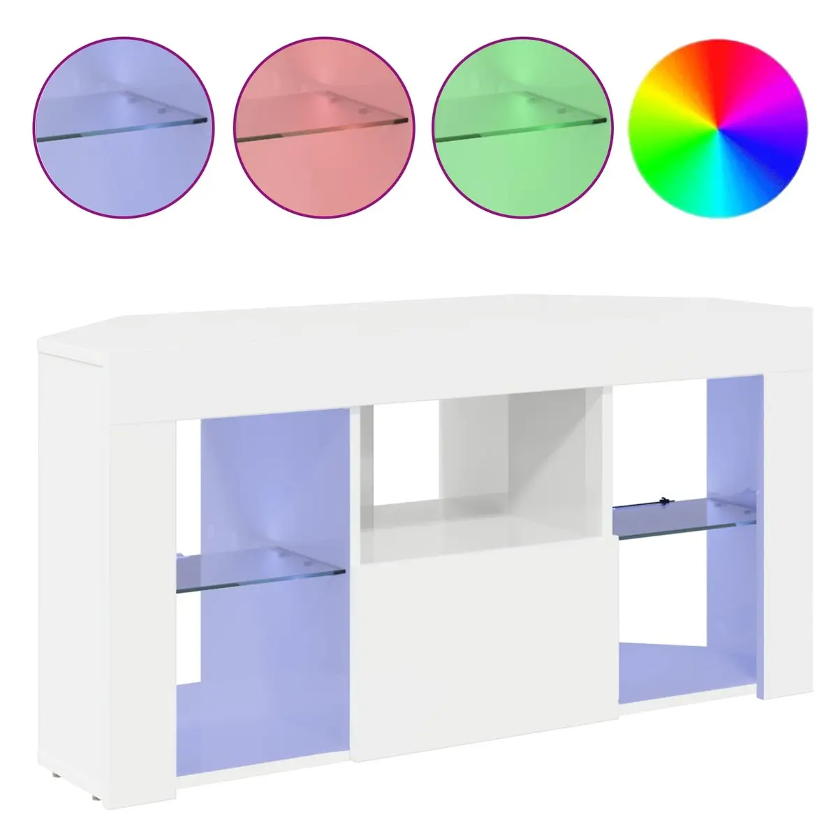 High Gloss White TV Cabinet for Corner Spaces