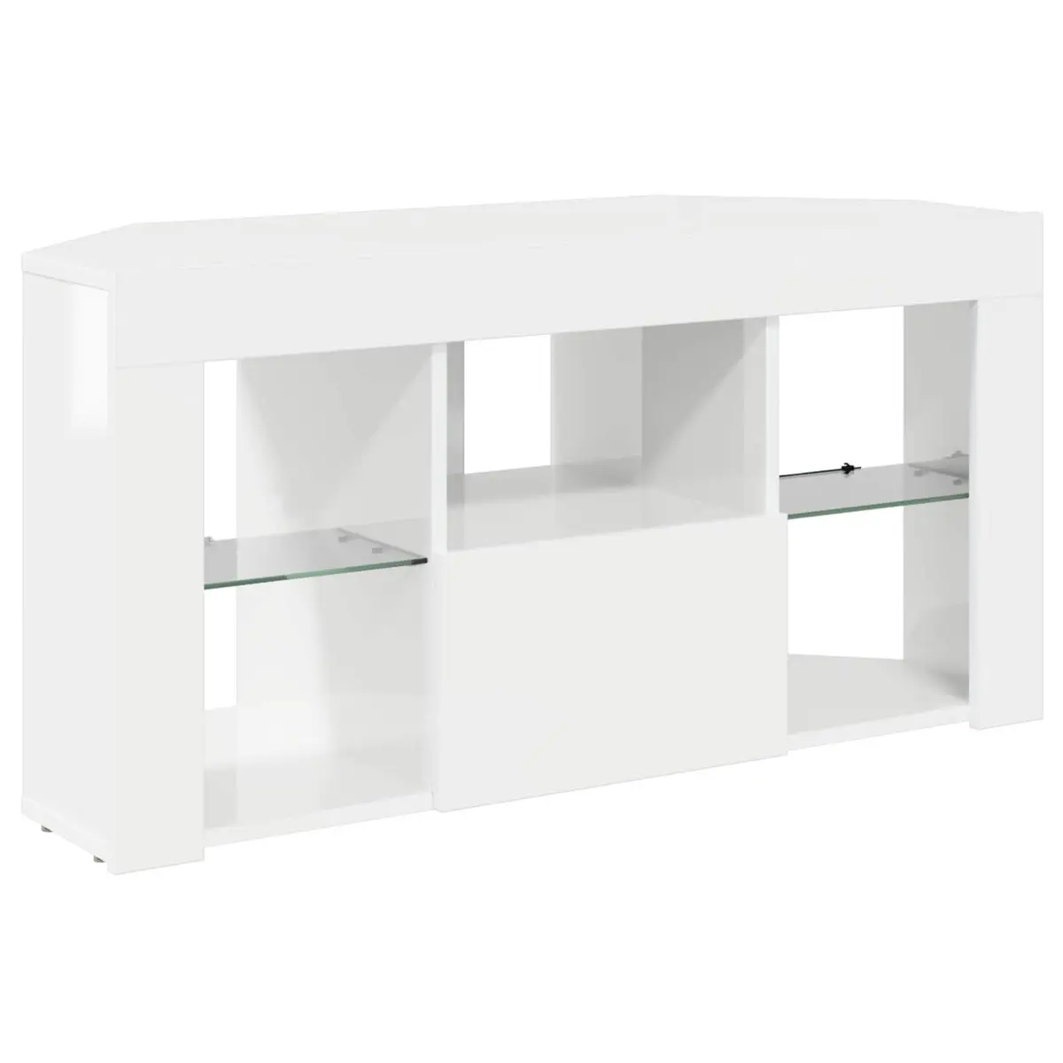 High Gloss White TV Cabinet for Corner Spaces