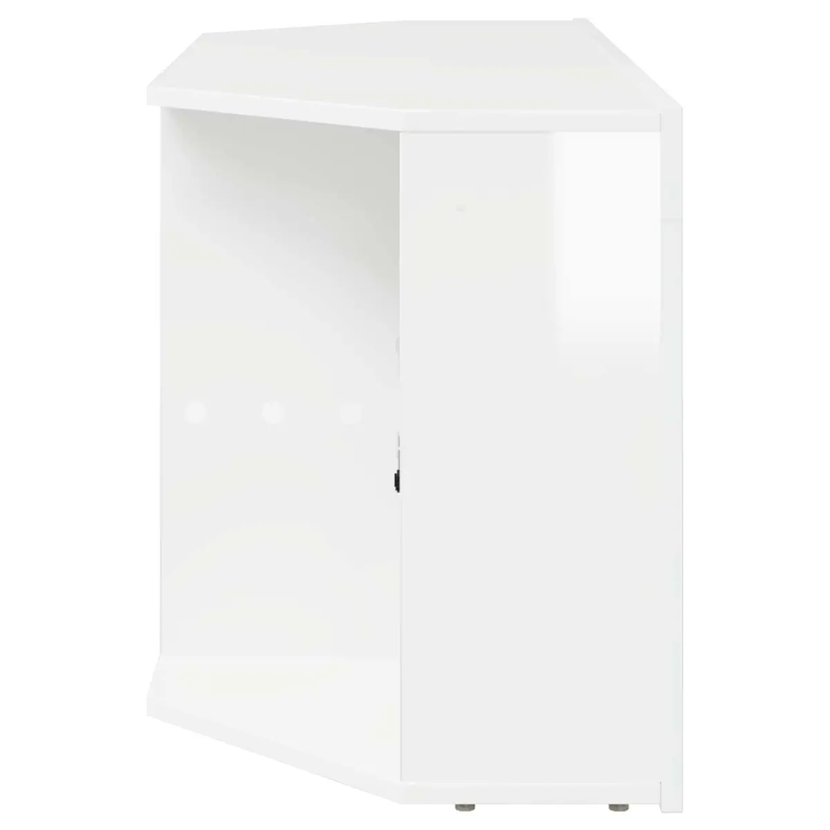 High Gloss White TV Cabinet for Corner Spaces