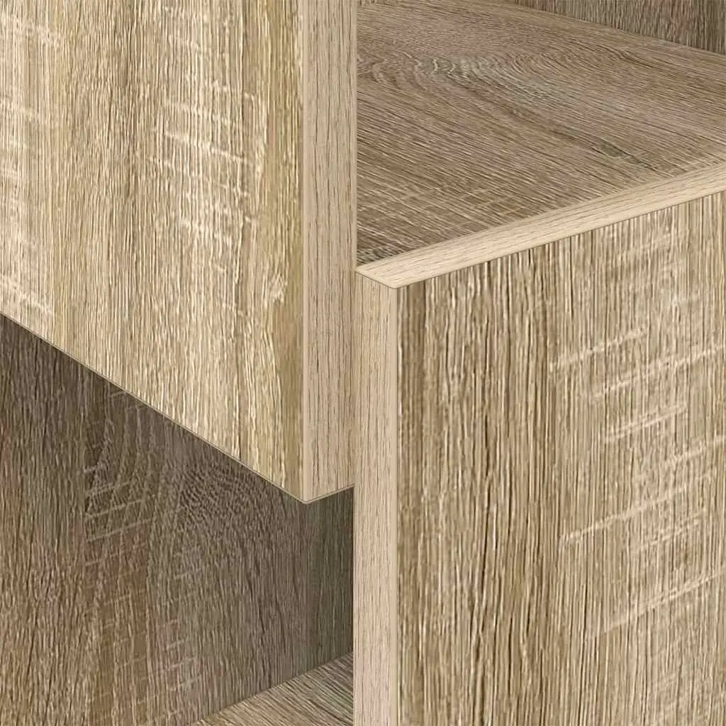 Corner Storage Cabinet Brown Sonoma Oak Modern Furniture Living Room Shelving