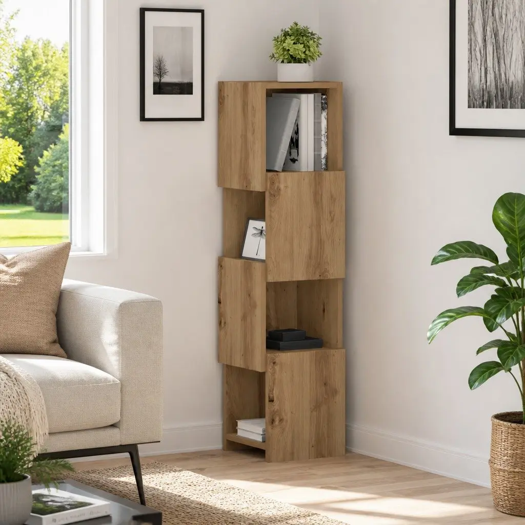 Corner Cabinet for Living Room Organization