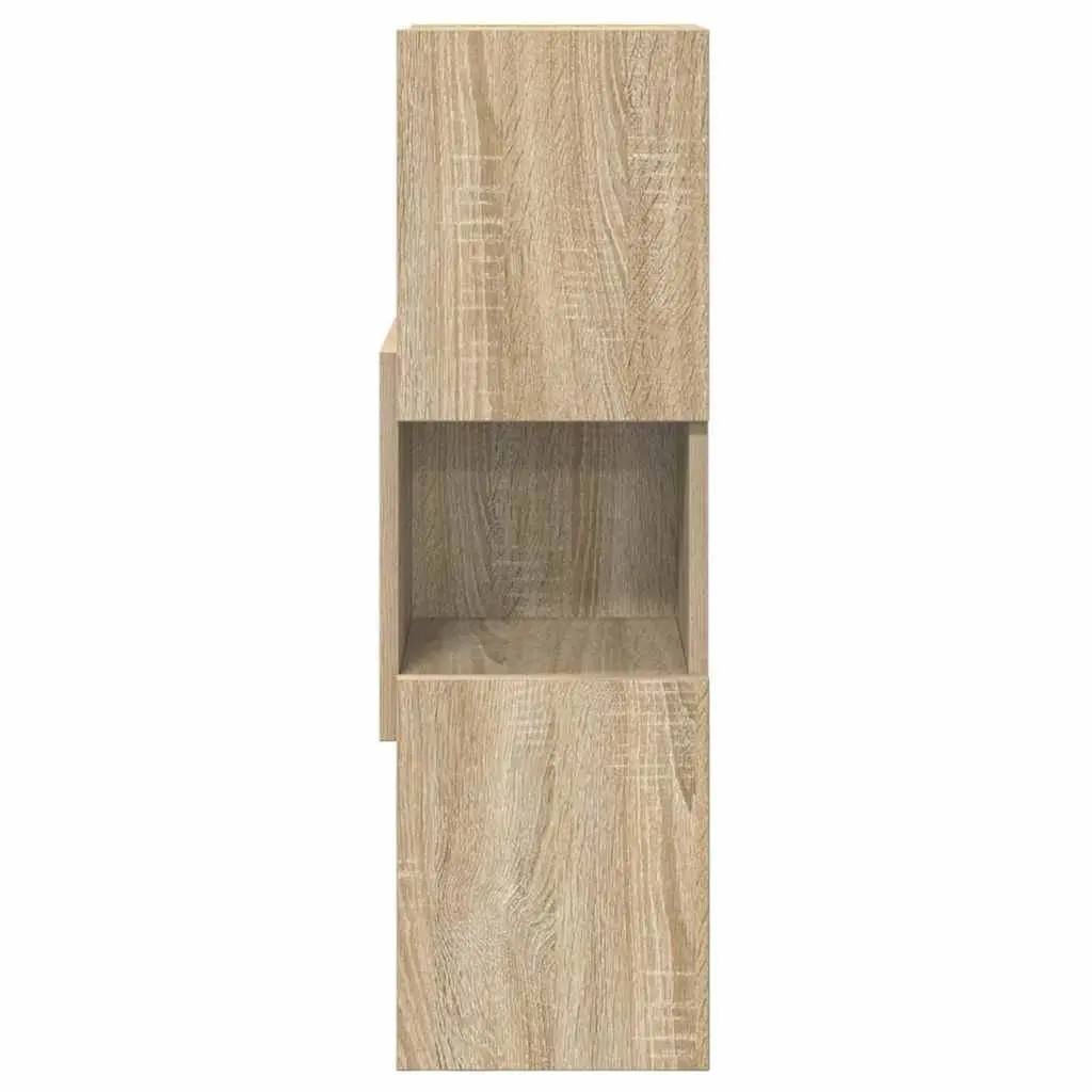 Corner Storage Cabinet Brown Modern Living Room Organizer Engineered Wood