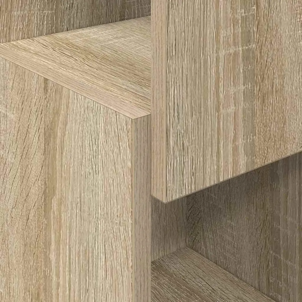 Corner Storage Cabinet Brown Modern Living Room Organizer Engineered Wood