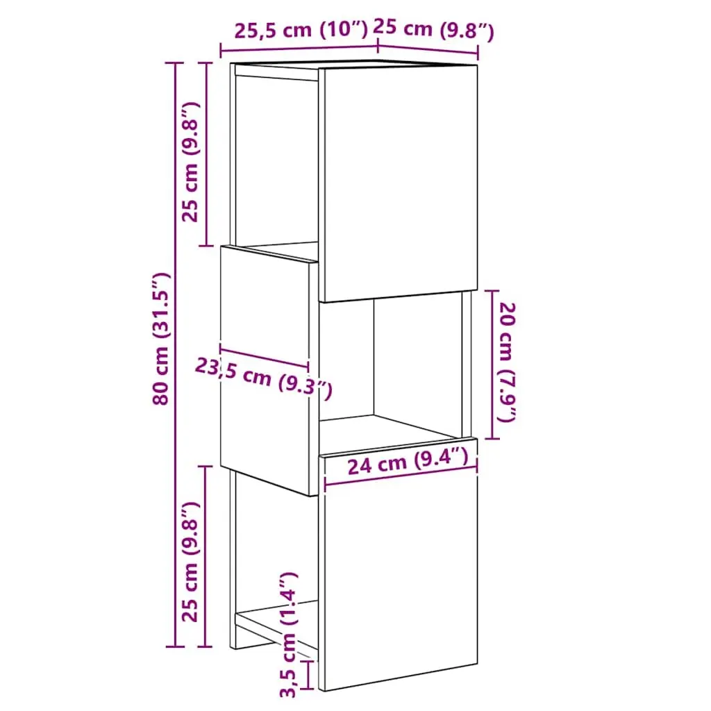 Corner Storage Cabinet Brown Modern Living Room Organizer Engineered Wood