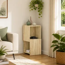 Practical Brown Corner Storage Cabinet for Your Home