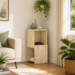 Practical Brown Corner Storage Cabinet for Your Home