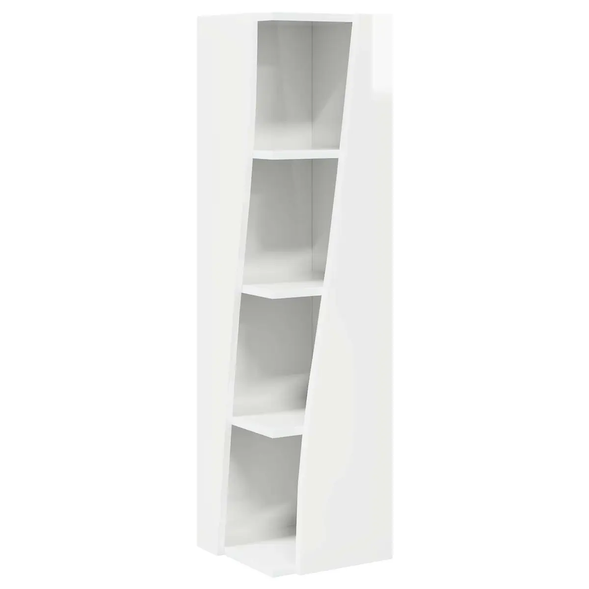 Corner Storage Cabinet Engineered Wood 27.5W x 27D x 102H cm High Gloss White