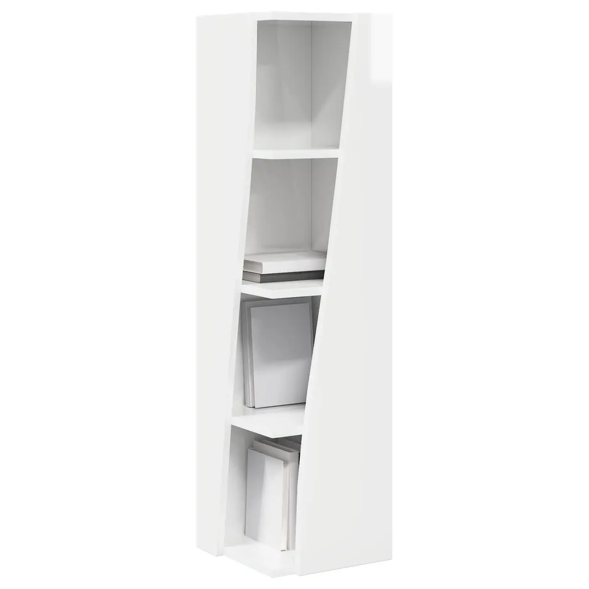 Corner Storage Cabinet Engineered Wood 27.5W x 27D x 102H cm High Gloss White