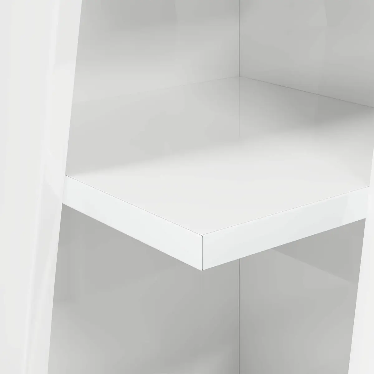 Corner Storage Cabinet Engineered Wood 27.5W x 27D x 102H cm High Gloss White