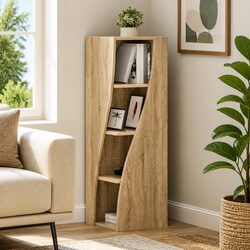 Practical Brown Corner Storage Cabinet for Any Room