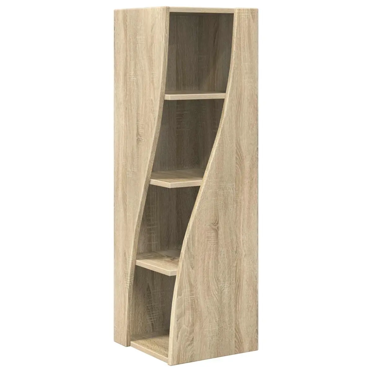 Corner Storage Cabinet Brown Engineered Wood Living Room Shelving Unit