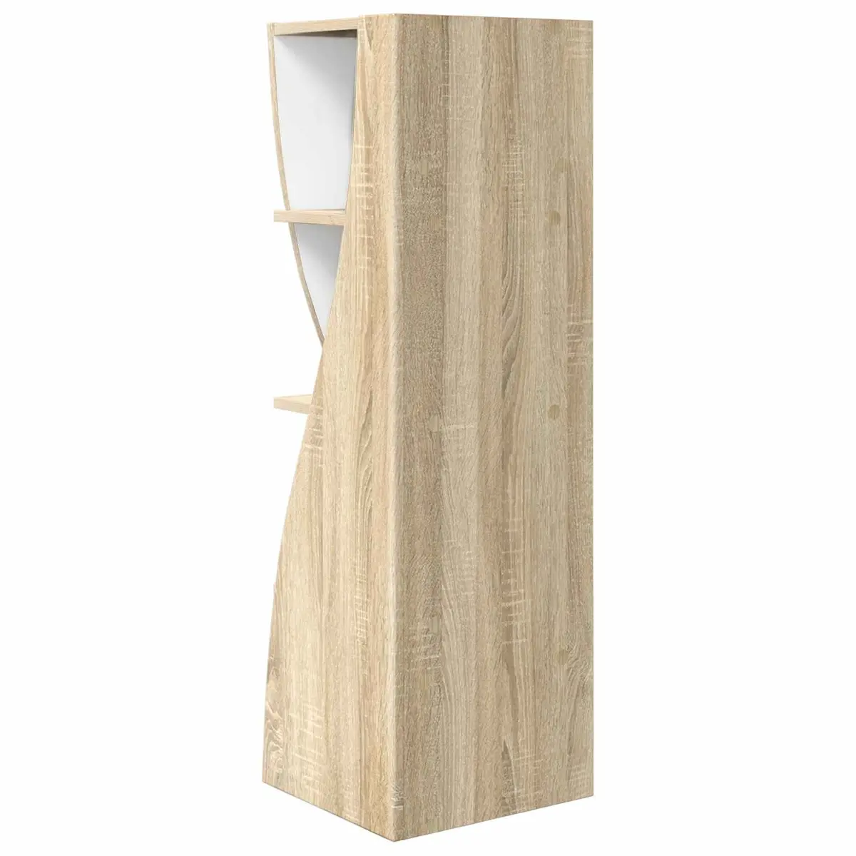 Corner Storage Cabinet Brown Engineered Wood Living Room Shelving Unit
