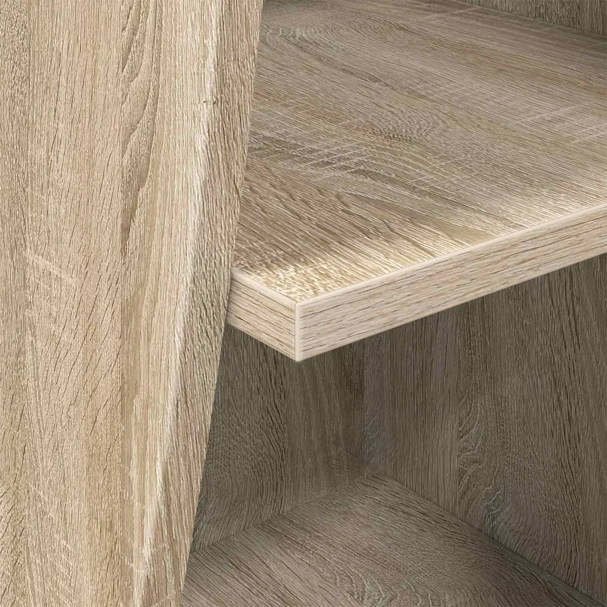 Corner Storage Cabinet Brown Engineered Wood Living Room Shelving Unit