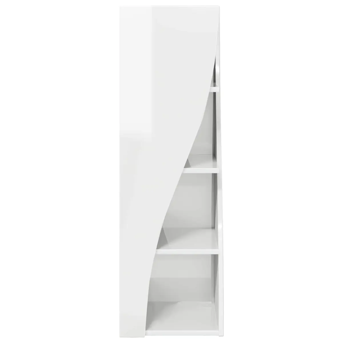 Corner Storage Cabinet High Gloss White Modern Living Room Cupboard 32x32x102cm