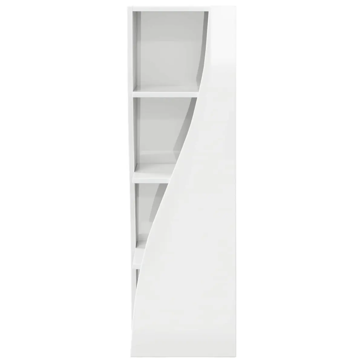 Corner Storage Cabinet High Gloss White Modern Living Room Cupboard 32x32x102cm