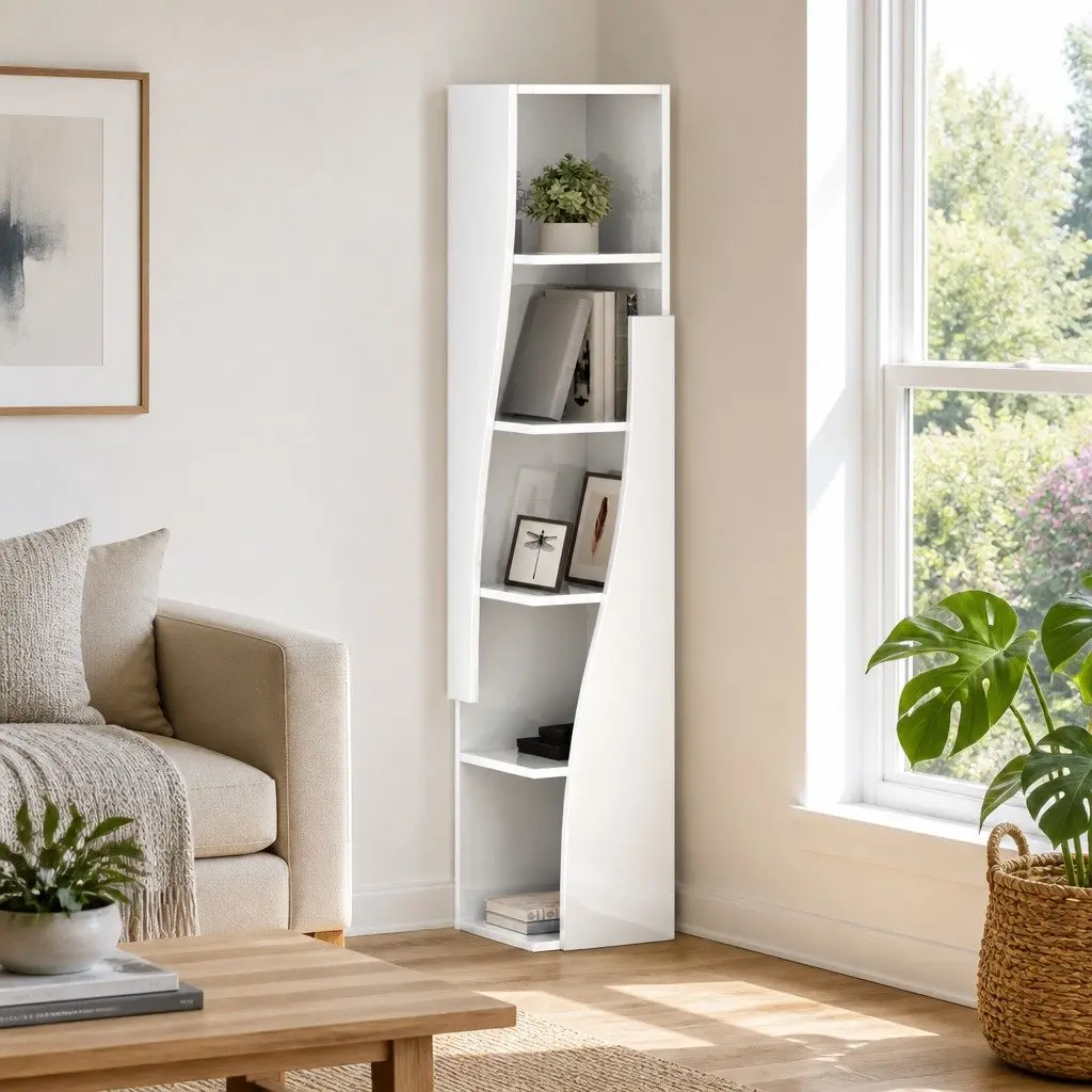 Corner Storage Cabinet Engineered Wood 27.5x27x140cm Matte Modern