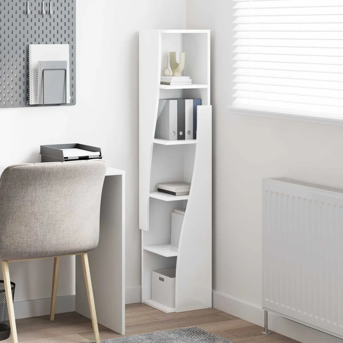 Corner Storage Cabinet Engineered Wood 27.5x27x140cm Matte Modern
