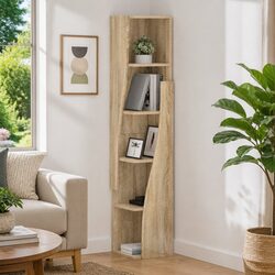 Versatile Brown Corner Cabinet for Every Living Room