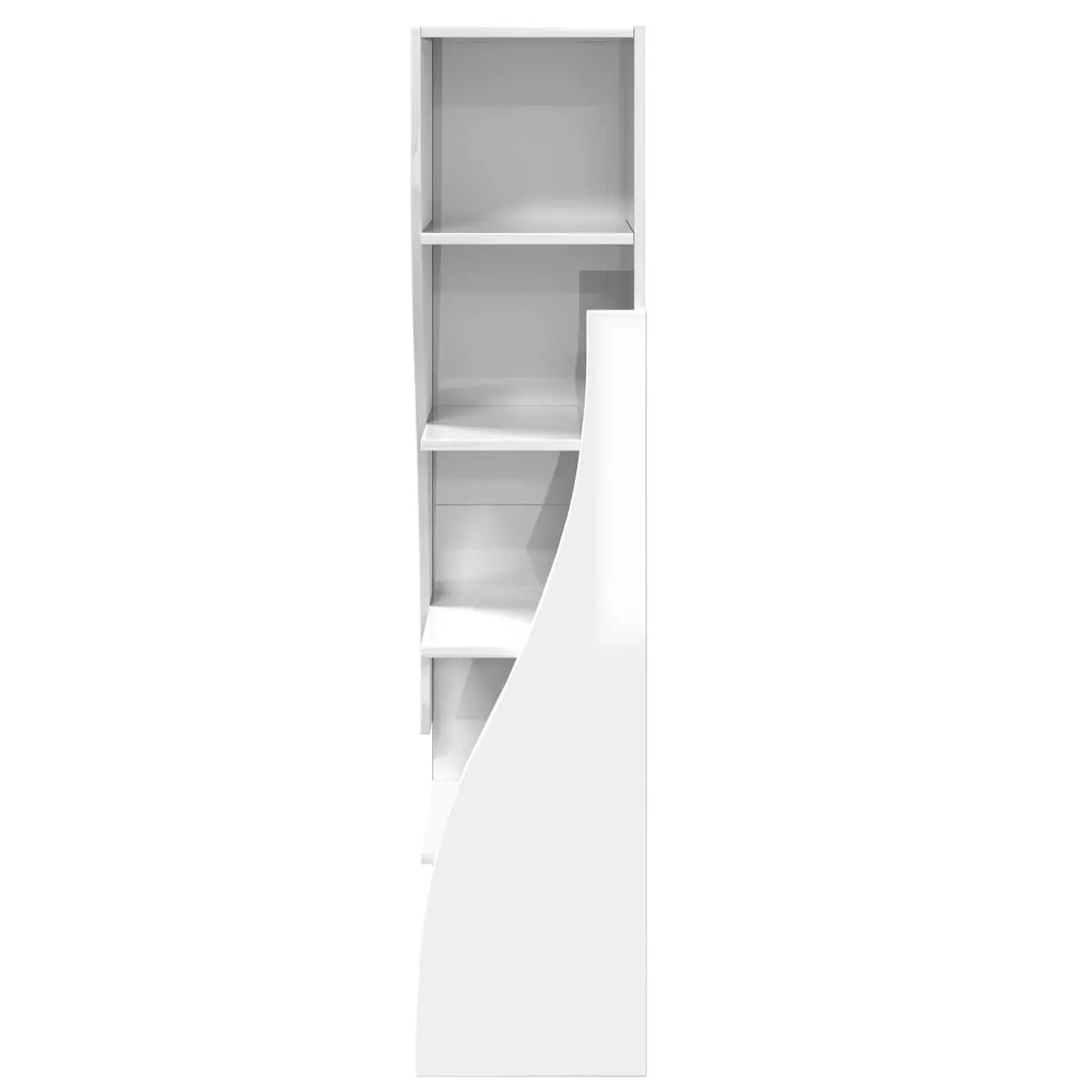 Corner Storage Cabinet High Gloss White Modern Living Room Shelf Unit