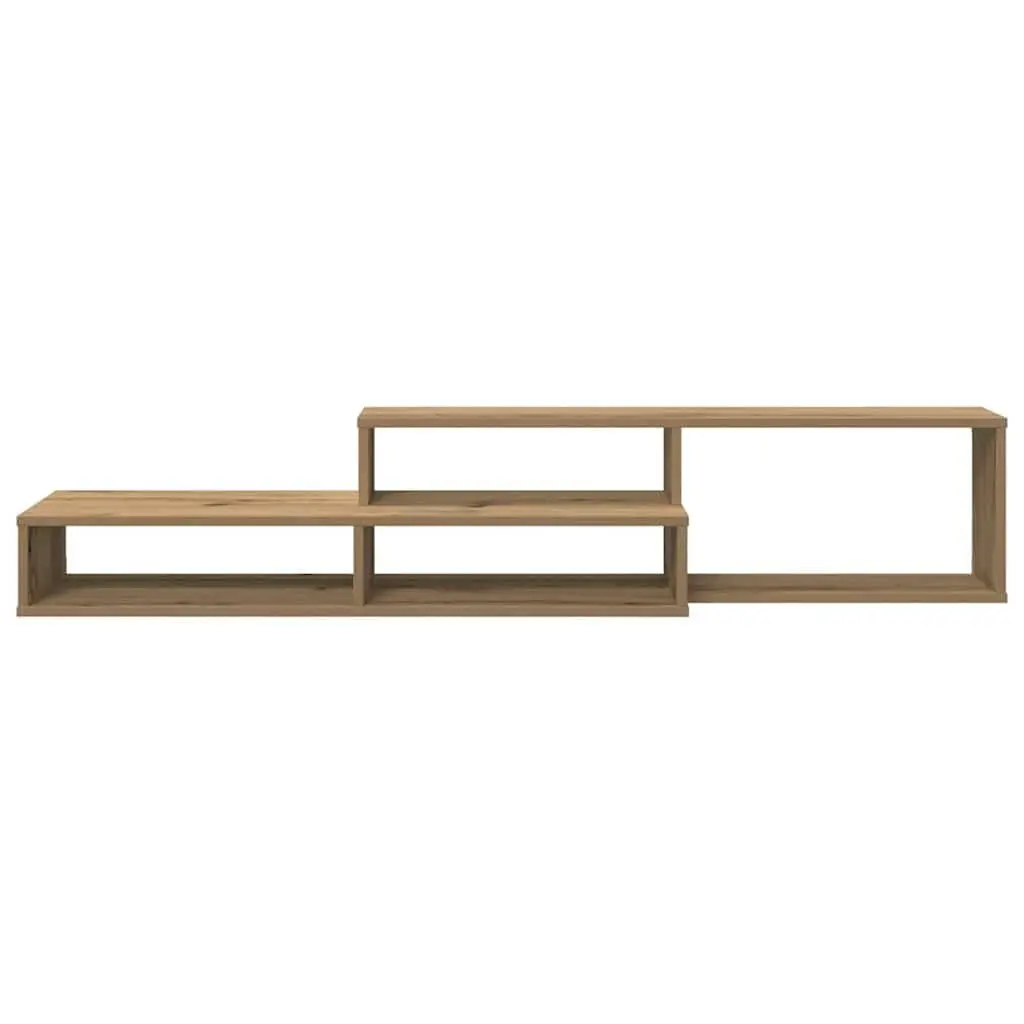 Wall Mounted TV Stand Engineered Wood 150x25x28.5cm Brown Storage Unit with Shelves for Media and Decorative Items