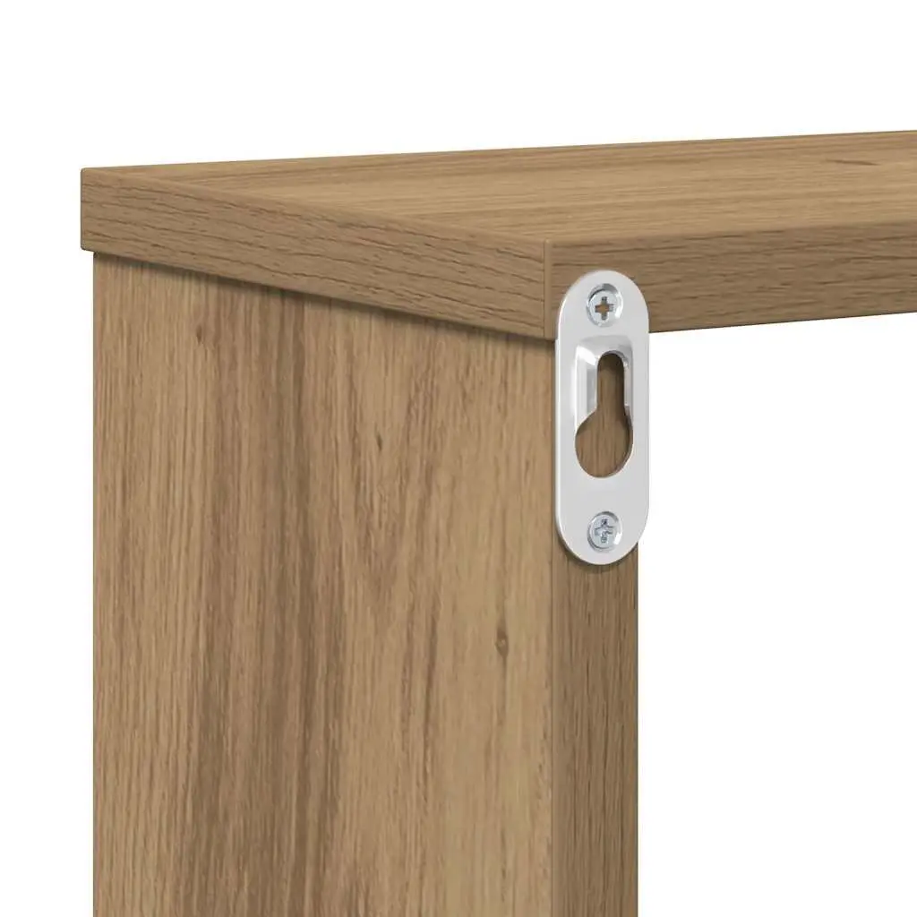 Wall Mounted TV Stand Engineered Wood 150x25x28.5cm Brown Storage Unit with Shelves for Media and Decorative Items
