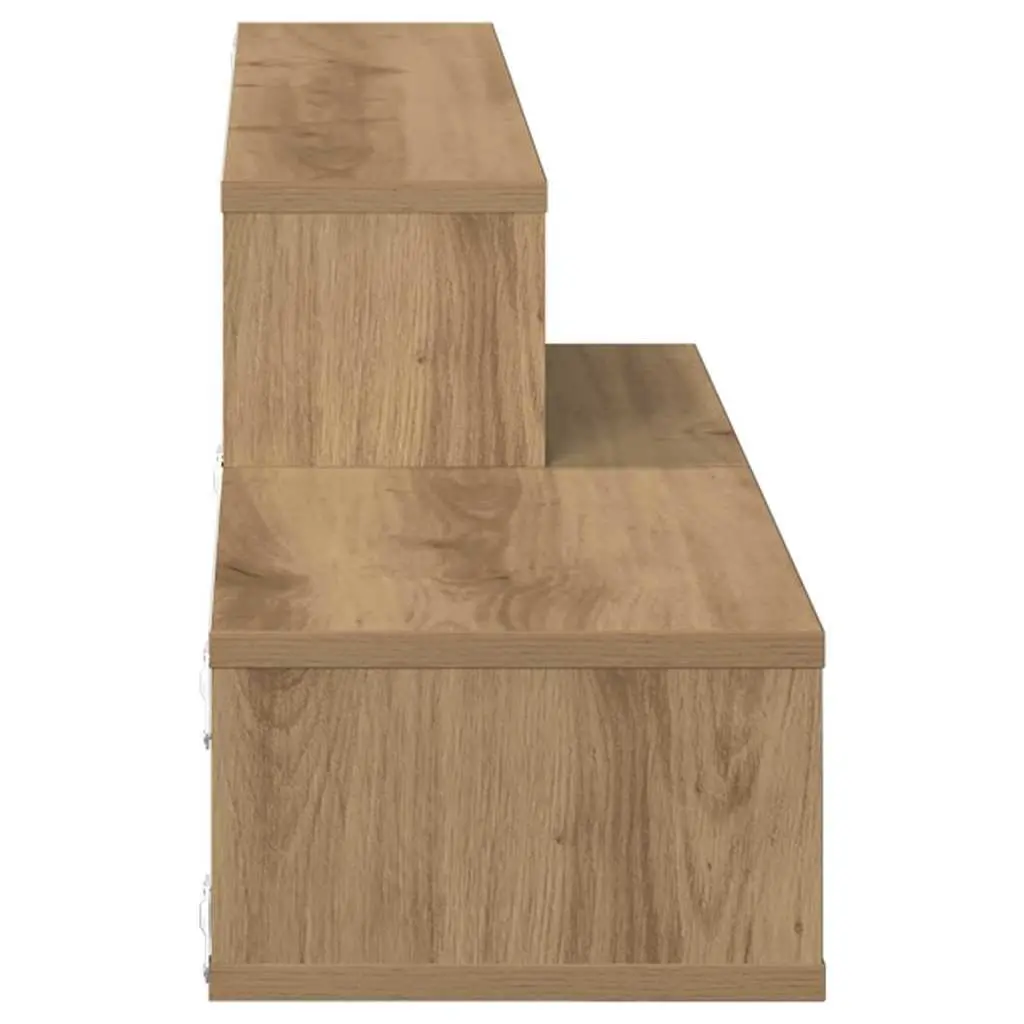 Wall Mounted TV Stand 120x25x28.5cm Brown Engineered Wood Shelves Storage Unit